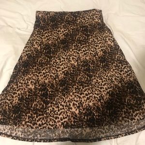 GUC 2xl A-line leopard azure skirt lularoe